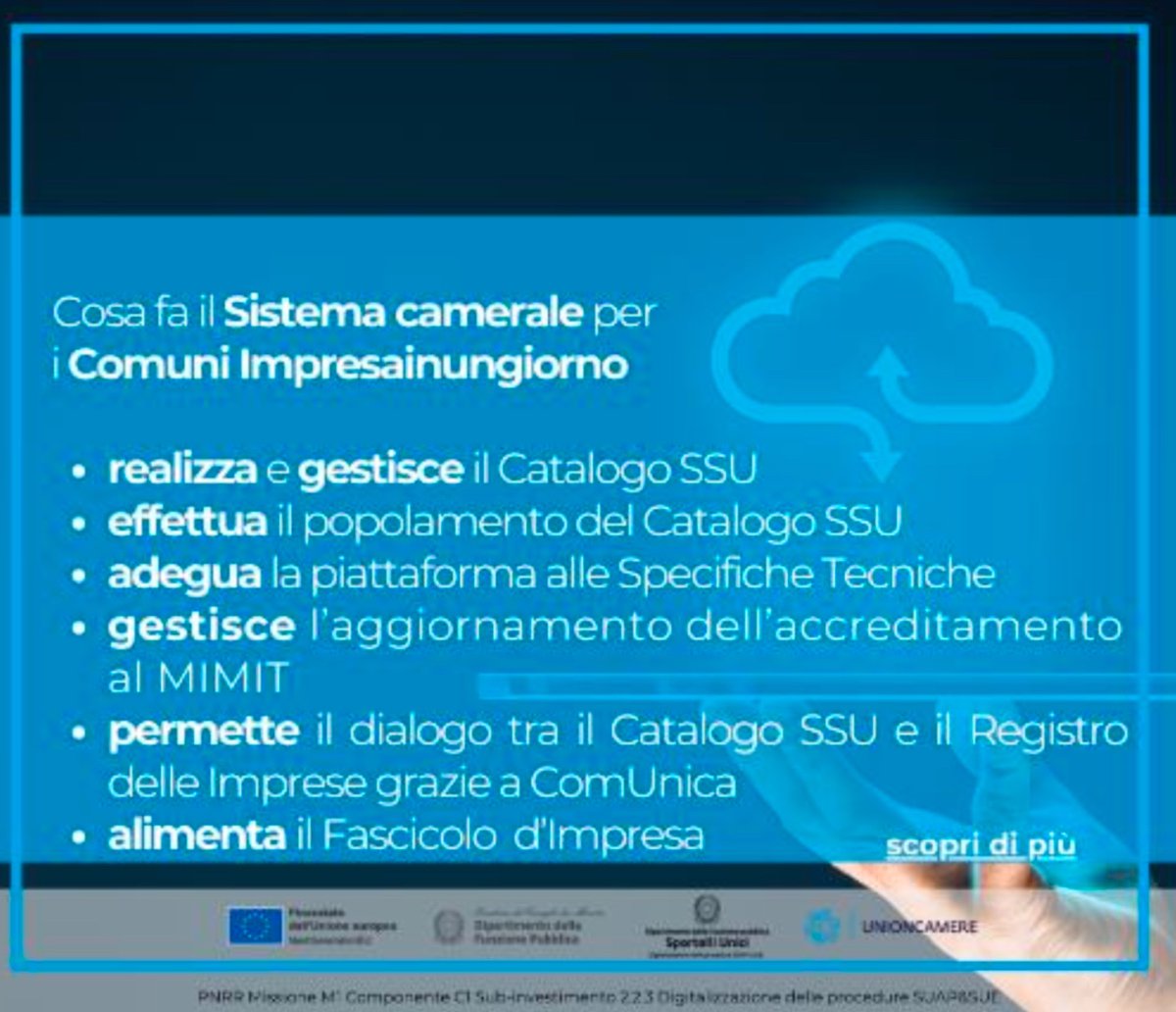 Scopri cosa fa il sistema camerale per i Comuni

Link
catalogo.impresainungiorno.gov.it/homepage

#hashtag
#digitalizzazioneproceduresuap
#dipartimentofunzionepubblica
#PNRR
#SUAP
#lecameredicommercioperleimprese
