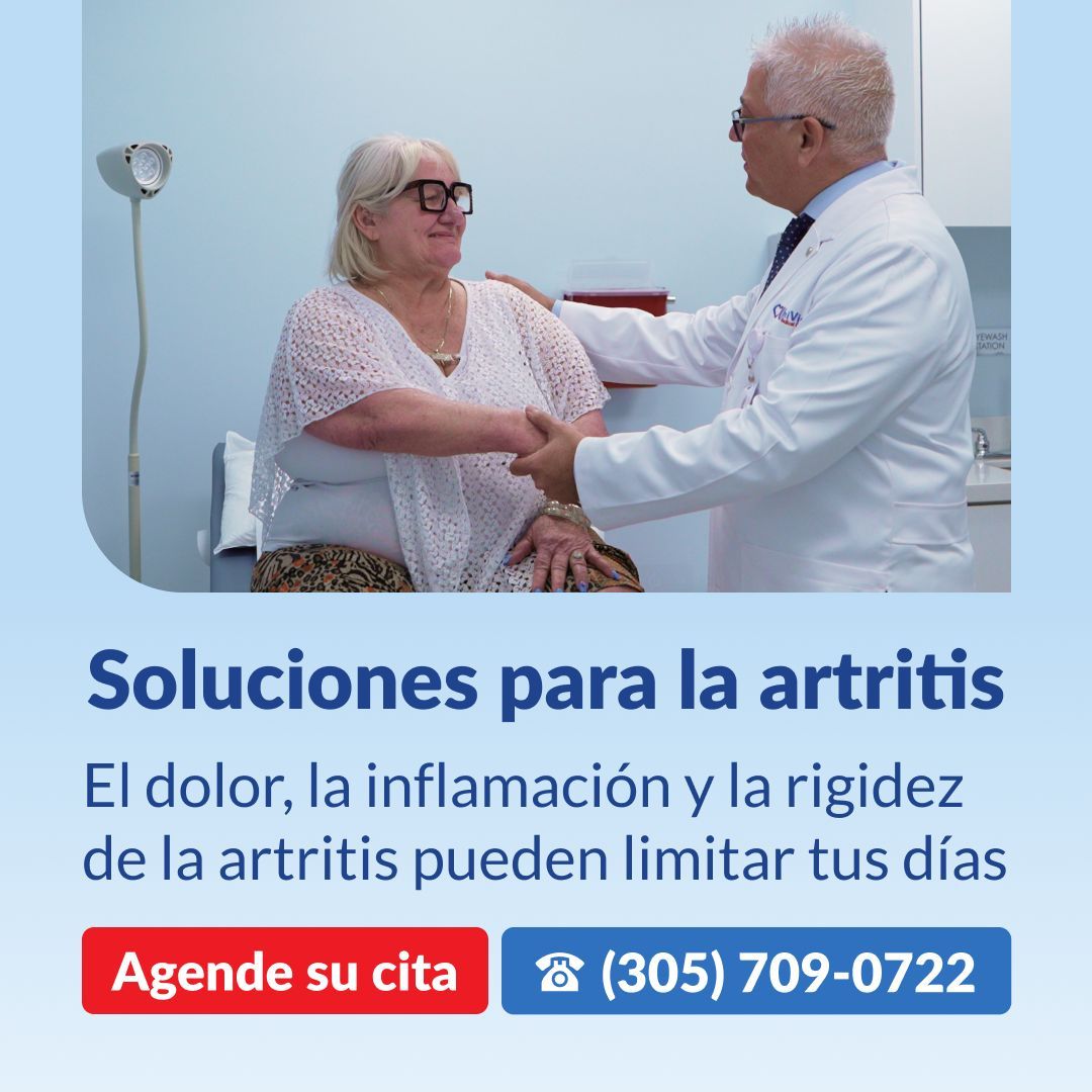 Vive Sin Dolor: Soluciones para la Artritis / Mejora tu Calidad de Vida.
Descubre cómo podemos ayudarte a vivir sin dolor, llamando al: 📞 (305) 709-0722 

UniVida Medical Centers 
📞 (305) 709-0722 
🌐 unividamedicalcenters.com 
#UnividaMedicalCenters #SaludesVida #Artritis