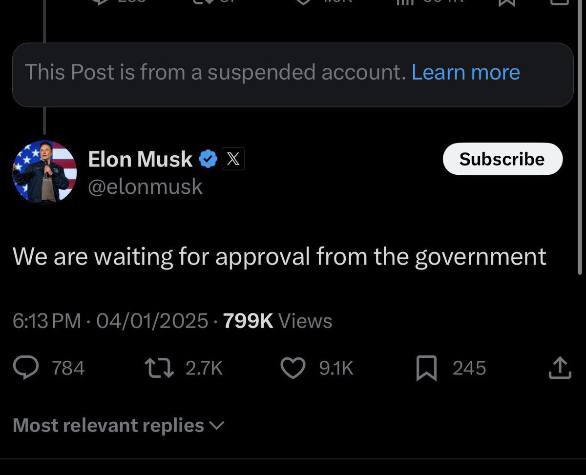 "I think this is the biggest reason for the account suspension."🥹
<a href="/elonmusk/">Elon Musk</a>