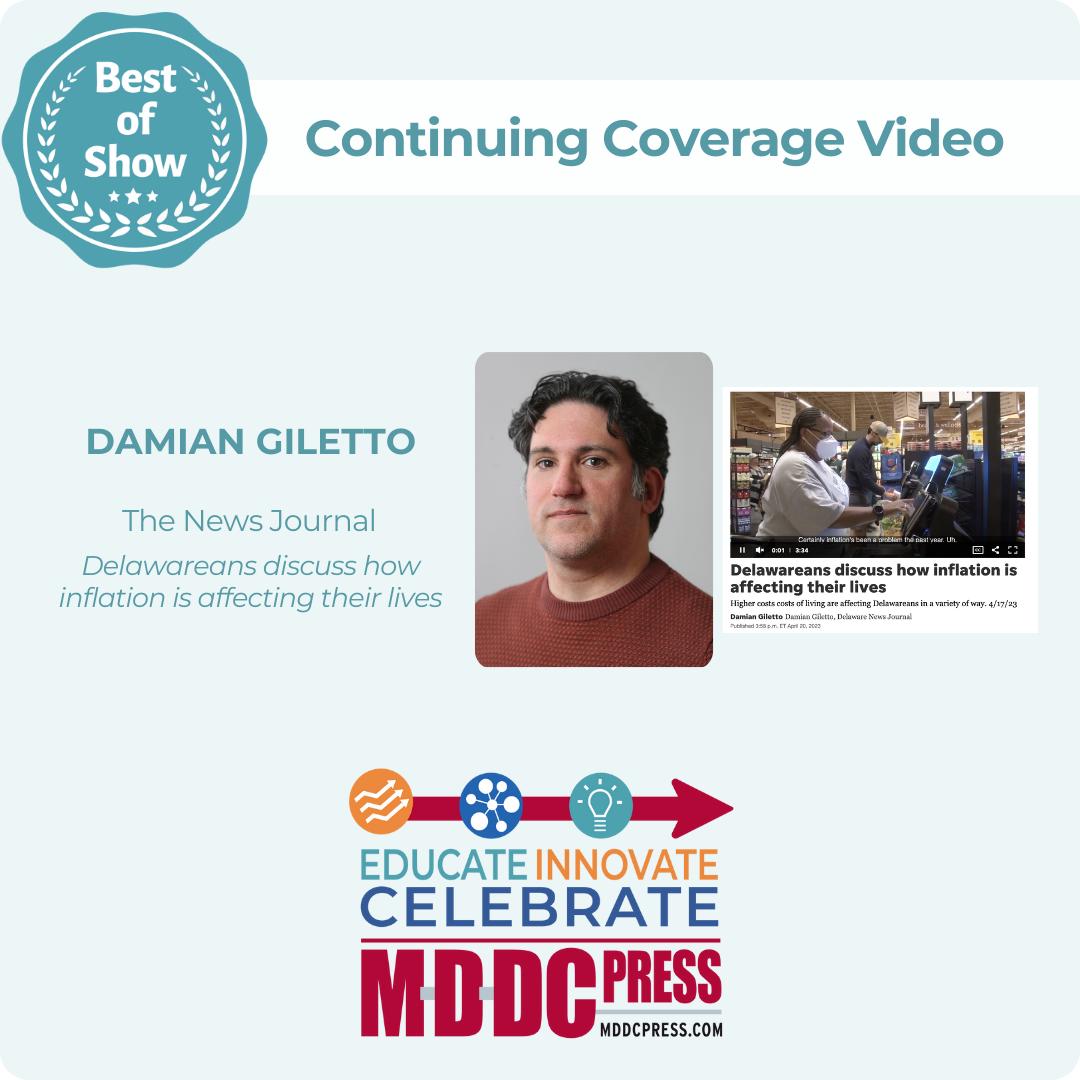 MDDCPress (@mddcpress) on Twitter photo Congratulations to Damian Giletto of The News Journal (<a href="/delawareonline/">Delaware Online</a>)!
Β
π See all winners at mddcpress.com/awards Congratulations to Damian Giletto of The News Journal (<a href="/delawareonline/">Delaware Online</a>)!
Β
π See all winners at mddcpress.com/awards