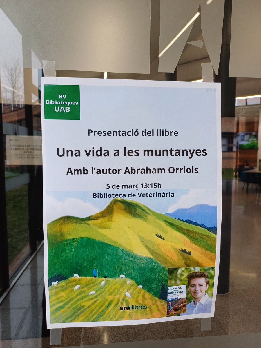 Dimecres 5/03 presentació del llibre "Una vida a les muntanyes" editat per <a href="/arallibres/">Ara Llibres</a>. Amb la participació de l'autor <a href="/AbrahamOrriols/">Abraham Orriols</a> i <a href="/MartaCivilSerra/">Marta Civil Serra</a> que conduirà l'acte. Guardeu-vos el dia a l'agenda! #bibliotequesUAB <a href="/UABveterinaria/">Facultat de Veterinària de la UAB</a>