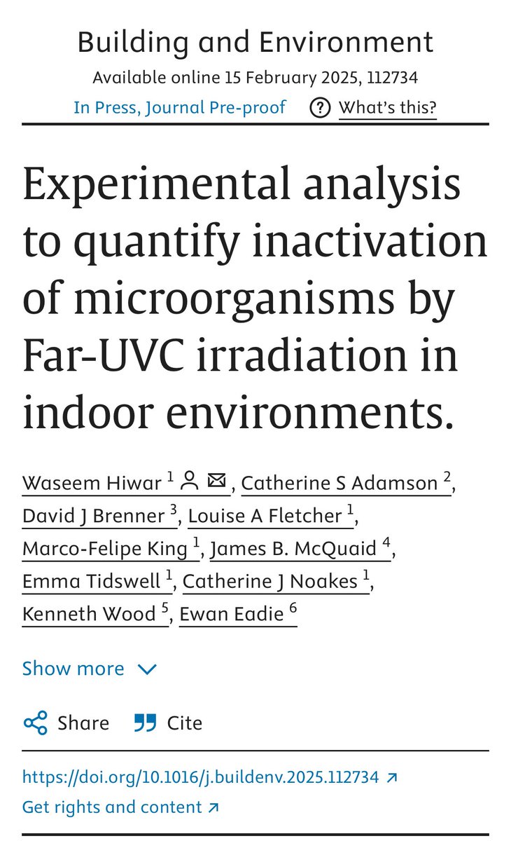 Far-UVC light (222 nm) kills airborne bacteria in indoor spaces, reducing pathogens by up to 99.5%—even with low ventilation. Tested at room scale, it works fast &amp; effectively. A game-changer for infection control in schools, hospitals, offices. Let’s deploy this tech!