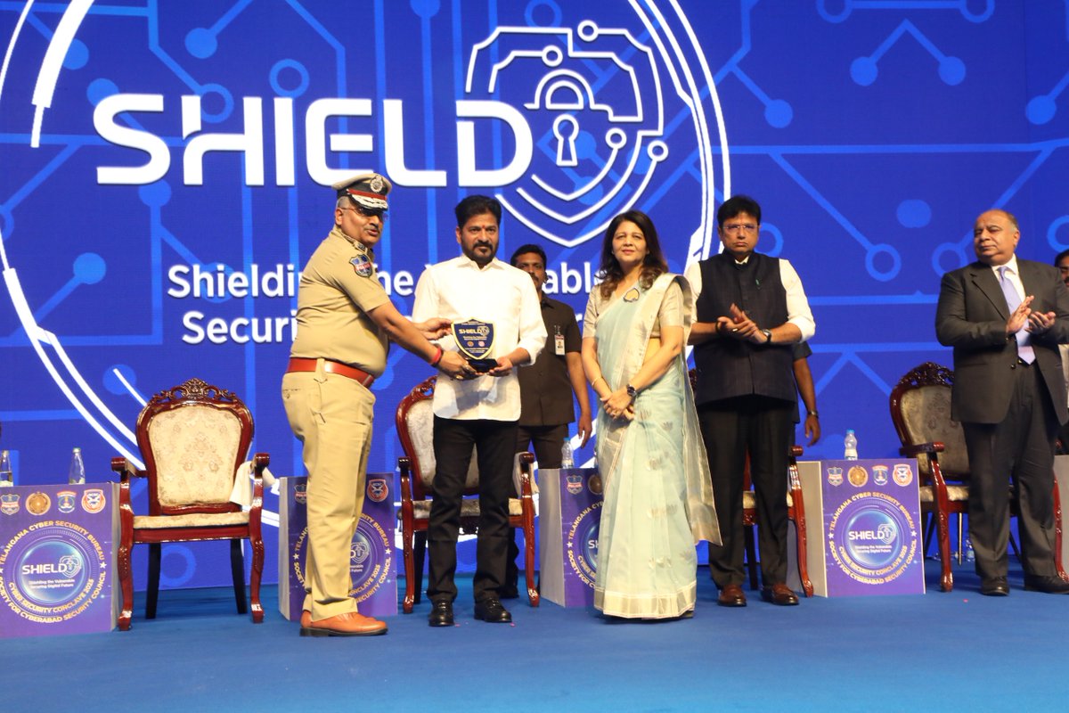 Proud to be part of #SHIELD2025, Telangana’s premier cybersecurity conclave! With 900+ experts, the event focuses on AI-driven security, cyber resilience, and digital defense. Hon’ble Chief Minister Shri A. Revanth Reddy and Minister for Information &amp; Technology, Telangana, Shri