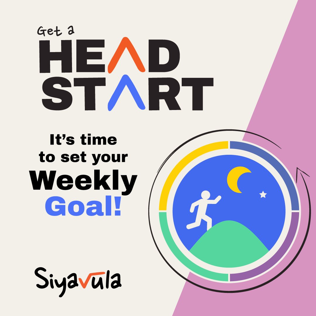 Week 2 of the #Headstart Challenge is on! 
How many questions will you conquer this week? 
Set your targets in the Goals Widget &amp; start practising! 
Reach your goal and you could WIN a R250 voucher + an entry into the Superstar Draw 🏆

#Siyavula #win #edtech