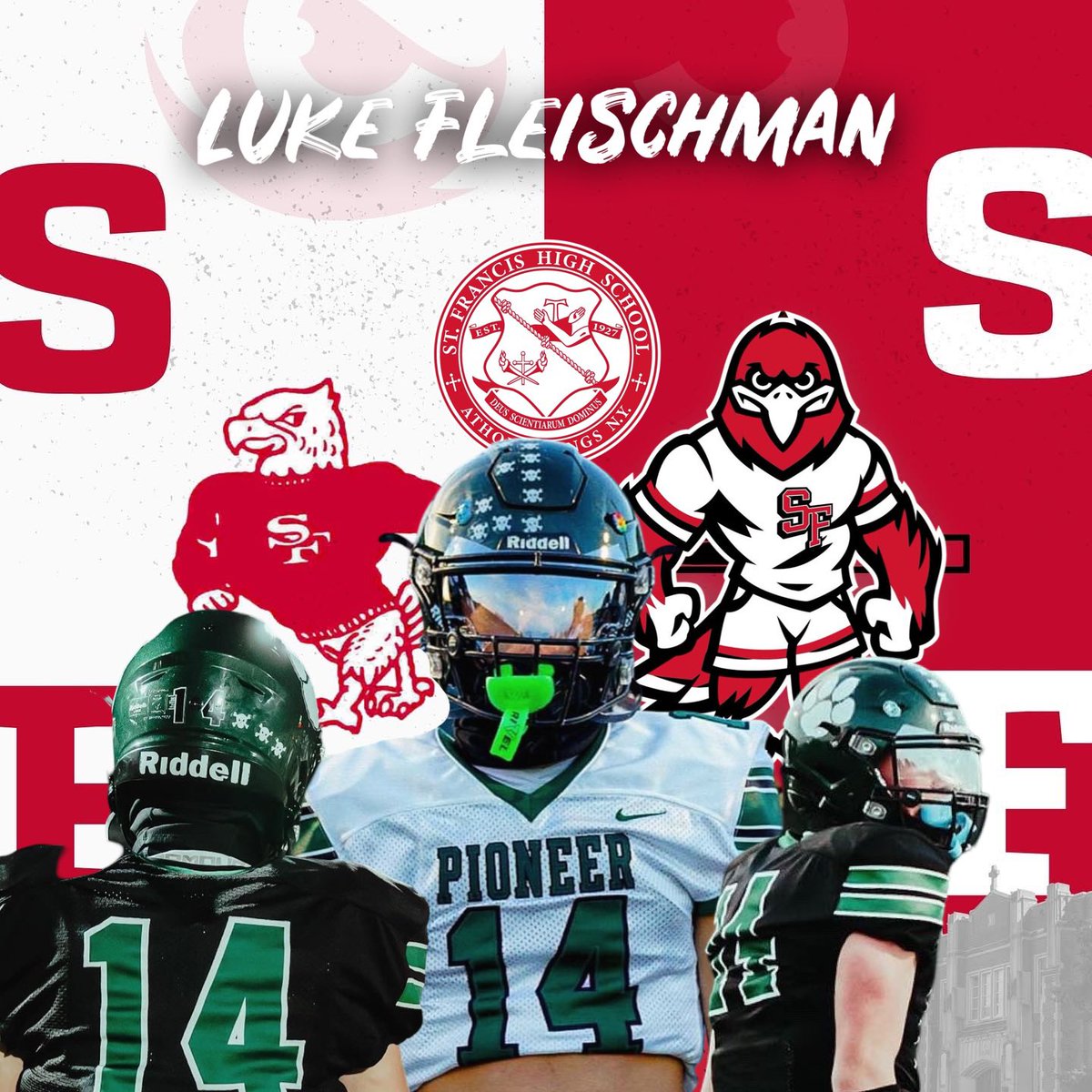 Lee Behnke (@coachleebehnke) on Twitter photo I want to welcome C/O 27’ WR/OLB <a href="/LukeFleisch717/">Luke Fleischman</a> to the <a href="/SFHSfootballNY/">SFHSFootballNY</a> <a href="/Stfrancishigh/">St. Francis High School</a> family! Excited to see you excel both in the classroom and on the field. #RollRaiders 🏴☠️🔴⚫️ I want to welcome C/O 27’ WR/OLB <a href="/LukeFleisch717/">Luke Fleischman</a> to the <a href="/SFHSfootballNY/">SFHSFootballNY</a> <a href="/Stfrancishigh/">St. Francis High School</a> family! Excited to see you excel both in the classroom and on the field. #RollRaiders 🏴☠️🔴⚫️