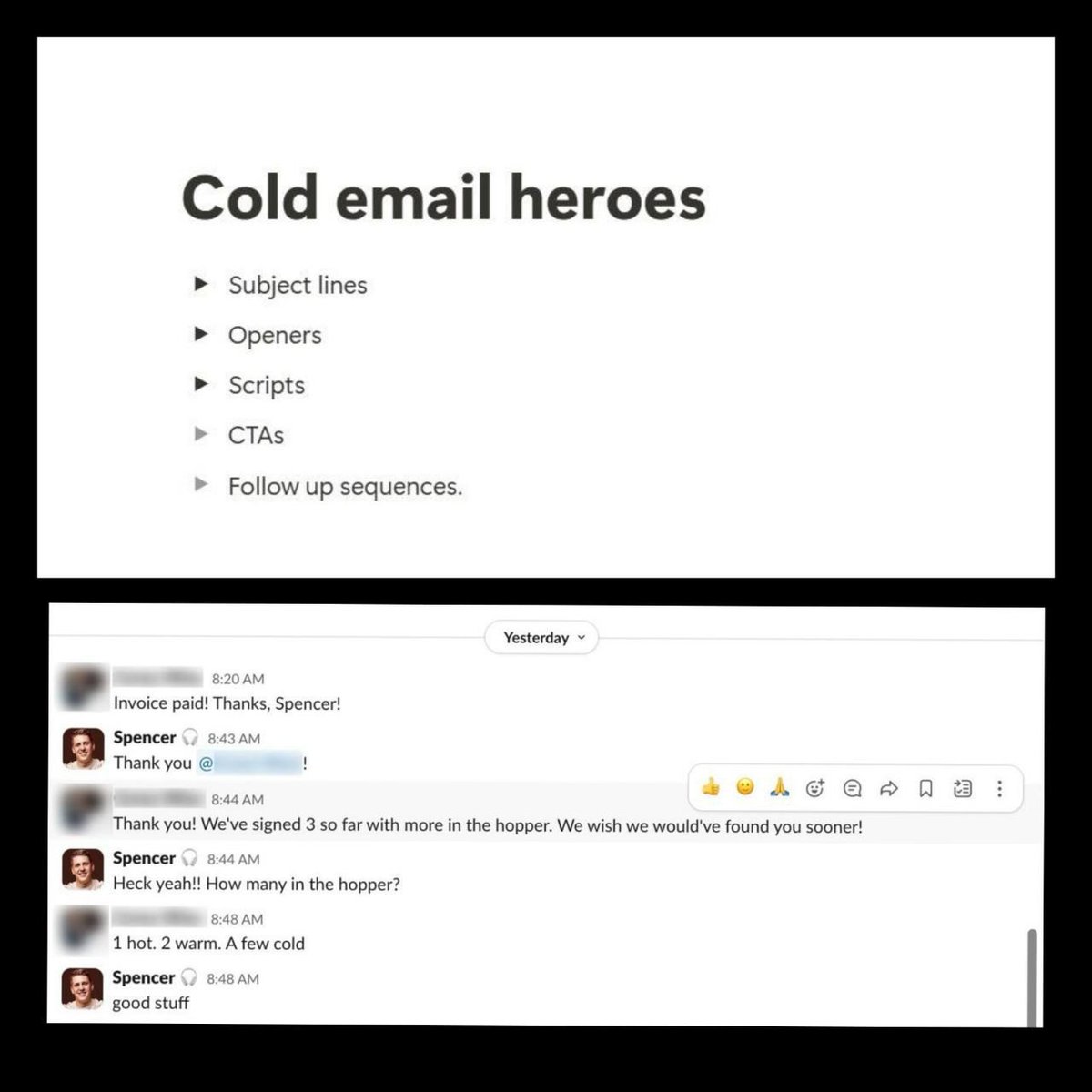 theoutboundhero's tweet photo. I help my clients land 2-3 new deals and make $10k+ each month (using cold email).

I'm giving away the scripts we use to create outstanding cold emails.

Want me to send it to you?

Follow me and comment "script."

24 hours only. https://t.co/ui7uSd4Bi9