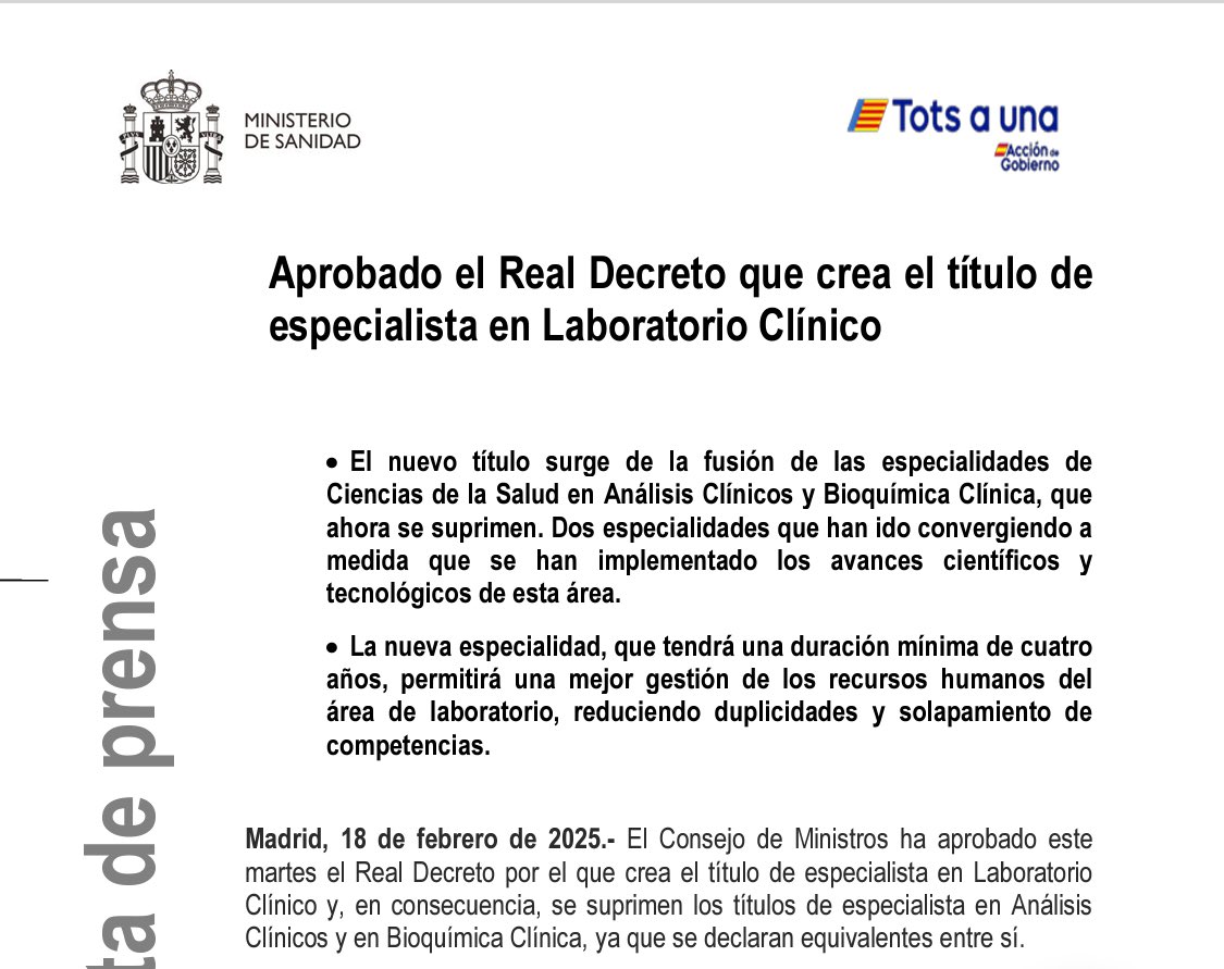 Santiago Prieto (@santiagopm50) on Twitter photo <a href="/Semedlab/">Sociedad Española de Medicina de Laboratorio</a> <a href="/semedlabresis/">SEMEDLAB residentes</a>
mañana hay que bajar al estanco a comprar el BOE…. <a href="/Semedlab/">Sociedad Española de Medicina de Laboratorio</a> <a href="/semedlabresis/">SEMEDLAB residentes</a>
mañana hay que bajar al estanco a comprar el BOE….