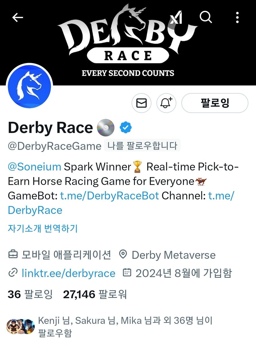 The Derby Race has over 27,000 followers. It keeps rising!!