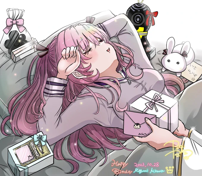 私は寝ないが 私が描いた子達は寝てる