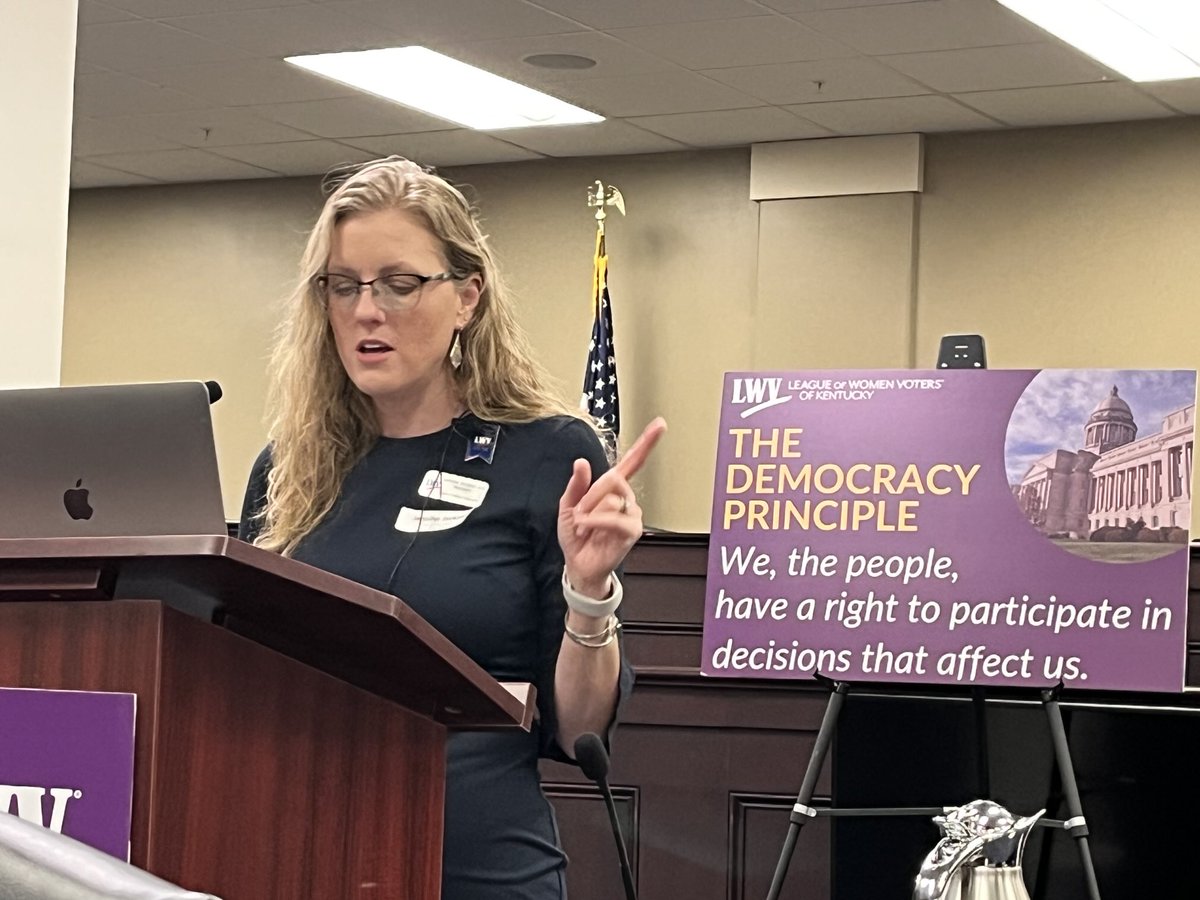 LwvKy president Jenn Jackson opens League Day in The Capitol!