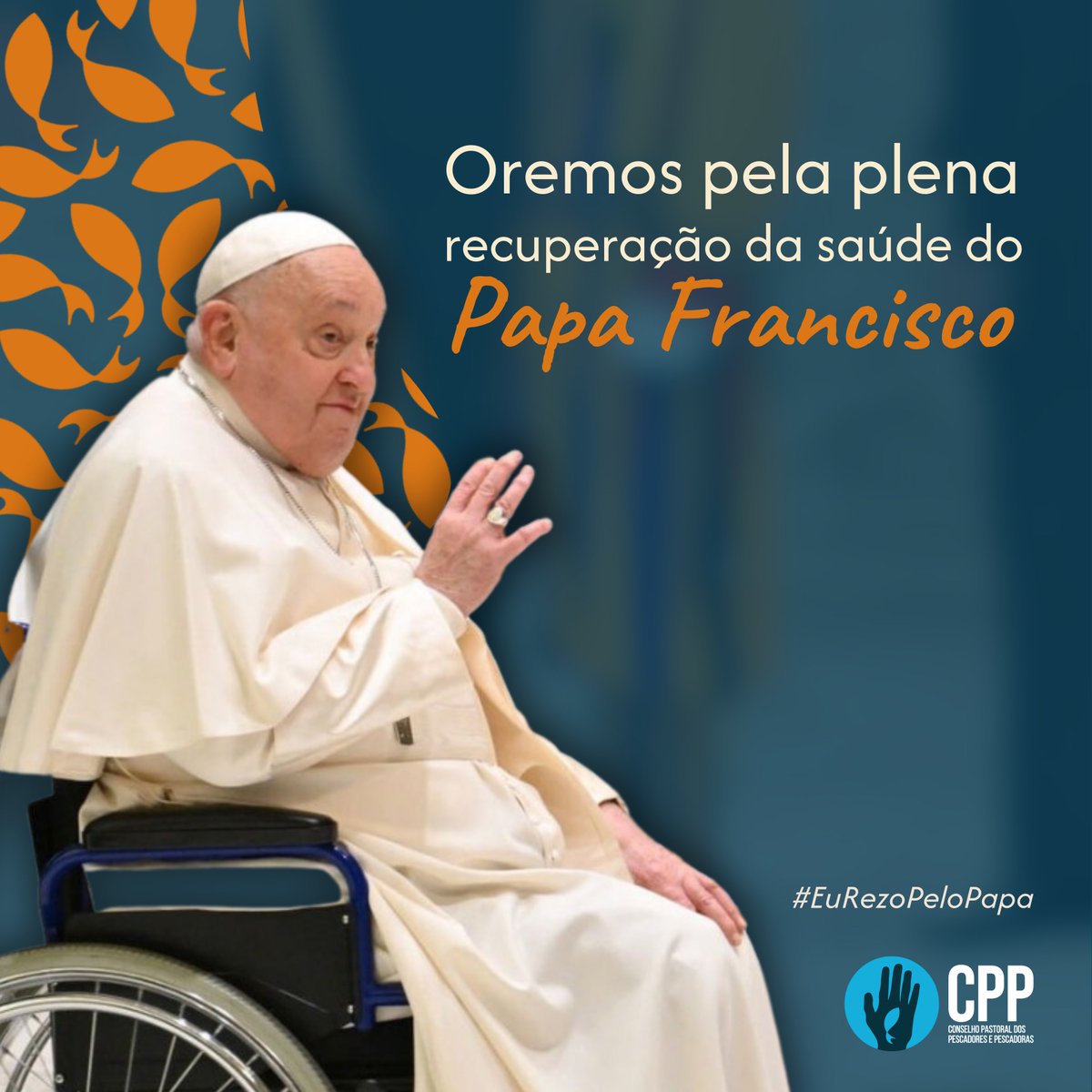 cppnacional's tweet photo. 🙏🏿✨ Oremos pela recuperação do Papa Francisco! ✊🏾  🐟  O CPP convida seus agentes de pastoral, pescadores e pescadoras, e todos aqueles que acompanham nosso trabalho, a unirem-se em oração pela recuperação da saúde do Papa Francisco. [+] https://t.co/93ziR65eO8