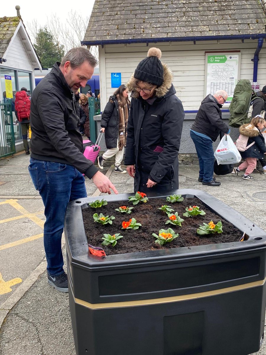 Windermere Station benefits from its 'adoption' by BWCCT with the delivery and planting of a large planter funded by Northern Trains and planted and maintained by our station adoption volunteers.