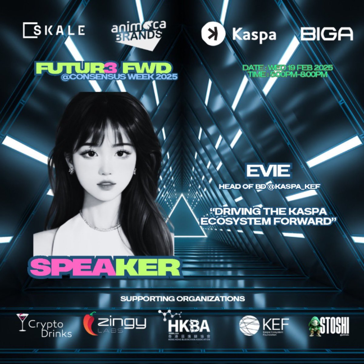 Zingy Labs (@zingylabs) on Twitter photo Closing out FUTUR3 FWD with a powerhouse—Evie, Head of BD at <a href="/Kaspa_KEF/">Kaspa Eco Foundation (KEF)</a>. Evie’s driving the Kaspa Ecosystem forward, shaping how this high-performance blockchain is scaling to meet the future.
She’s on the frontlines of one of the most exciting projects in blockchain, and she’s Closing out FUTUR3 FWD with a powerhouse—Evie, Head of BD at <a href="/Kaspa_KEF/">Kaspa Eco Foundation (KEF)</a>. Evie’s driving the Kaspa Ecosystem forward, shaping how this high-performance blockchain is scaling to meet the future.
She’s on the frontlines of one of the most exciting projects in blockchain, and she’s