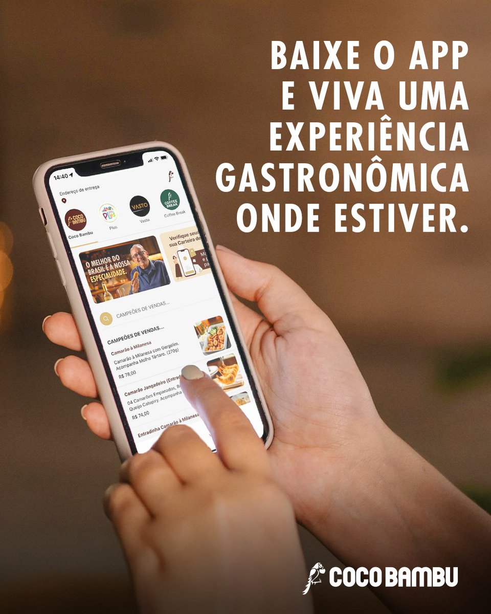 CocoBambuReal's tweet photo. Pensou naquele prato delicioso que você comeu no Coco Bambu mas não pode ir até a unidade mais próxima? 👀
Relaxa! No nosso app você encontra todo o nosso cardápio para pedir e se deliciar onde estiver!
#CocoBambu #VemProCoco #AppCocoBambu #App #Delivery https://t.co/vmRhgDsUEb