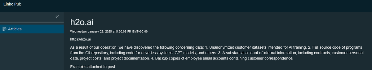 DarkWebInformer's tweet image. 🚨New Ransomware Group: Linkc

Dark Web: iywqjjaf2zioehzzauys3sktbcdmuzm2fsjkqsblnm7dt6axjfpoxwid[.]onion