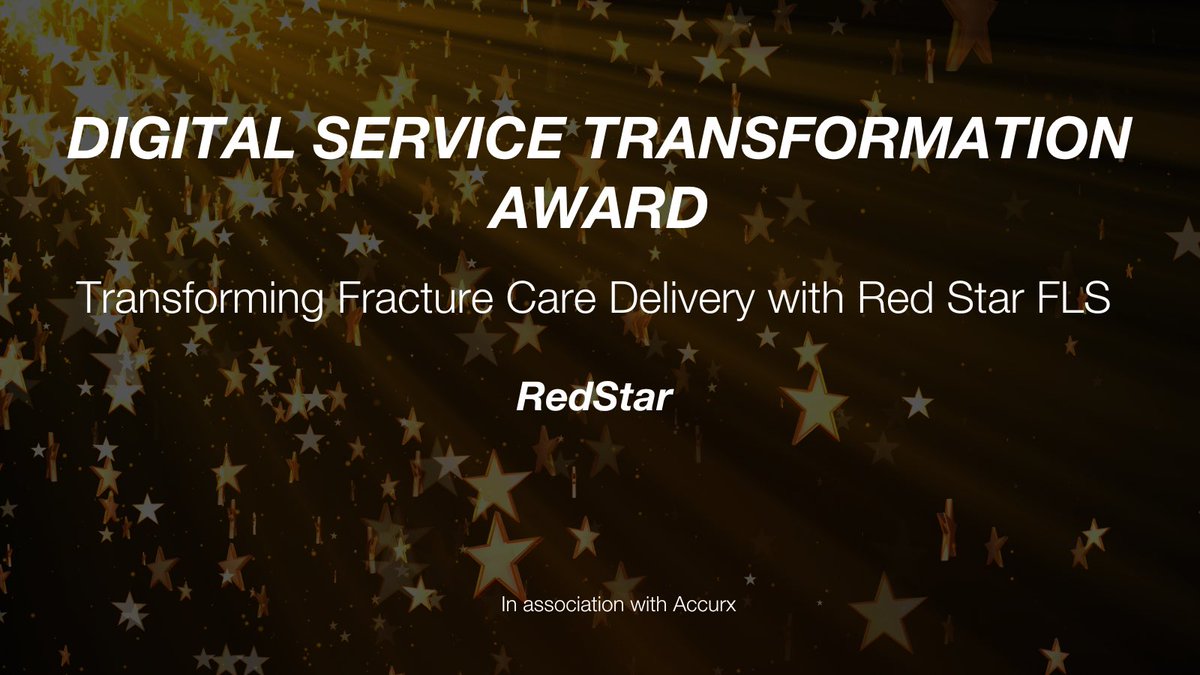 🏆 Digital Service Transformation Award winner: Transforming Fracture Care Delivery with Red Star FLS from <a href="/RedStarAI/">RedStar</a>! Delivered in association with <a href="/Accurx/">Accurx</a>. Well done! 🎉