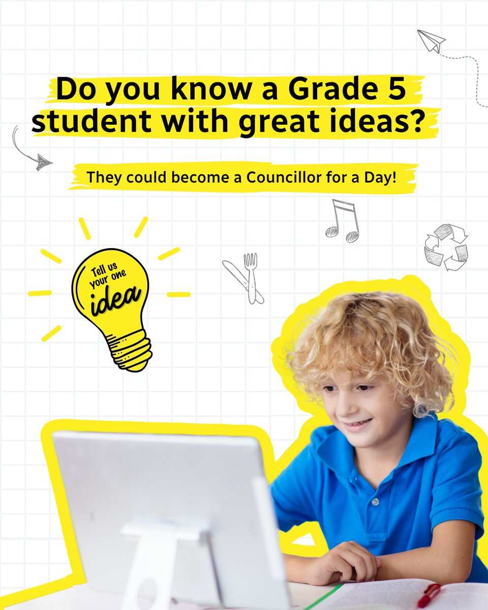 Help us spread the word about this neat opportunity! 

Grade 5 students who live or go to school in Waterloo and invited to participate in our contest - if they win, they get to serve as Councillor for a day. 

Contest closes April 6.

Learn more: waterloo.ca/en/government/…