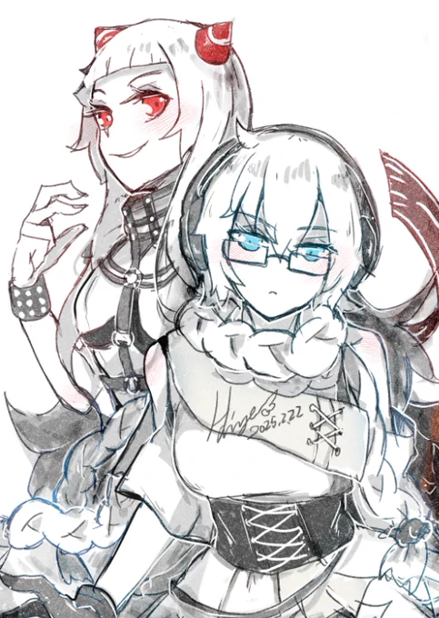 舞台劇のデザイン、我慢できなくて描いちゃった…!めっちゃ楽しみだぁぁぁ!!!#艦これ舞台 #礼号作戦#飛行場棲姫#集積地棲姫 