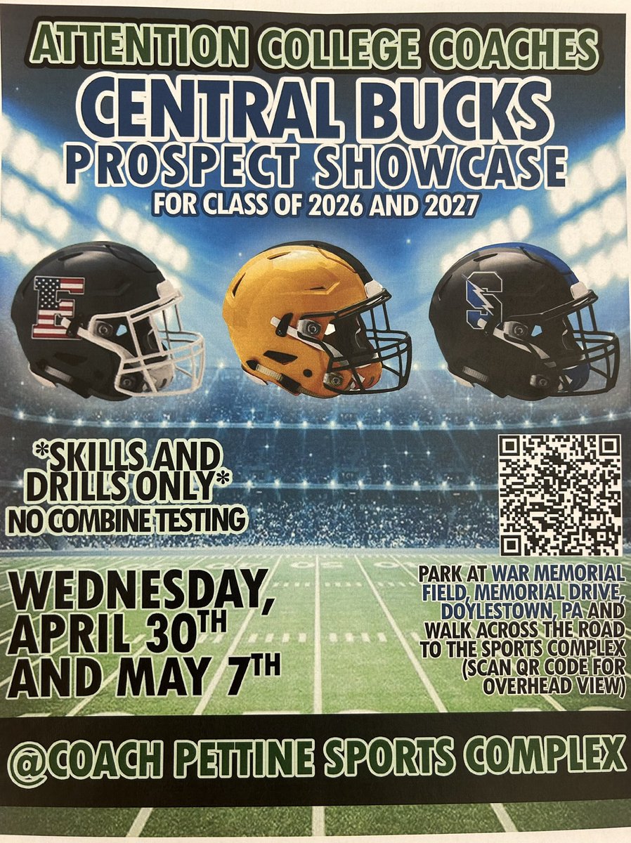 Central Bucks EAST Football (@cbeastfootball) on Twitter photo College Coaches mark your calendars for the 3rd Annual Central Bucks Showcase! This year we will have ‘26-‘27 prospects! We have had over 50 coaches attend in EACH of the last two years. <a href="/westcbfootball/">CB West Football</a> <a href="/CBSouthFootball/">CB South Football</a> <a href="/ArtisticMayhem1/">Michael Pietrangelo</a>
<a href="/dmarkol/">Drew Markol</a> <a href="/MaloneAssist/">Charles Malone</a> <a href="/SOLsports/">SOLsports</a> College Coaches mark your calendars for the 3rd Annual Central Bucks Showcase! This year we will have ‘26-‘27 prospects! We have had over 50 coaches attend in EACH of the last two years. <a href="/westcbfootball/">CB West Football</a> <a href="/CBSouthFootball/">CB South Football</a> <a href="/ArtisticMayhem1/">Michael Pietrangelo</a>
<a href="/dmarkol/">Drew Markol</a> <a href="/MaloneAssist/">Charles Malone</a> <a href="/SOLsports/">SOLsports</a>