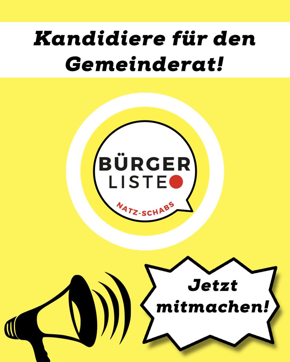 _buergerliste's tweet photo. #Gemeinderatswahl am 4. Mai ✅
👉 Möchtest du für den #Gemeinderat kandidieren und die #Bürgerliste unterstützen?
👉 Hast du Kandidatenvorschläge oder Ideen für #NatzSchabs ?
👉 Kontaktiere uns persönlich, auf Social-Media oder über diesen Link 
➡️ https://t.co/n0C5waHhKe https://t.co/TF8y27WPVj