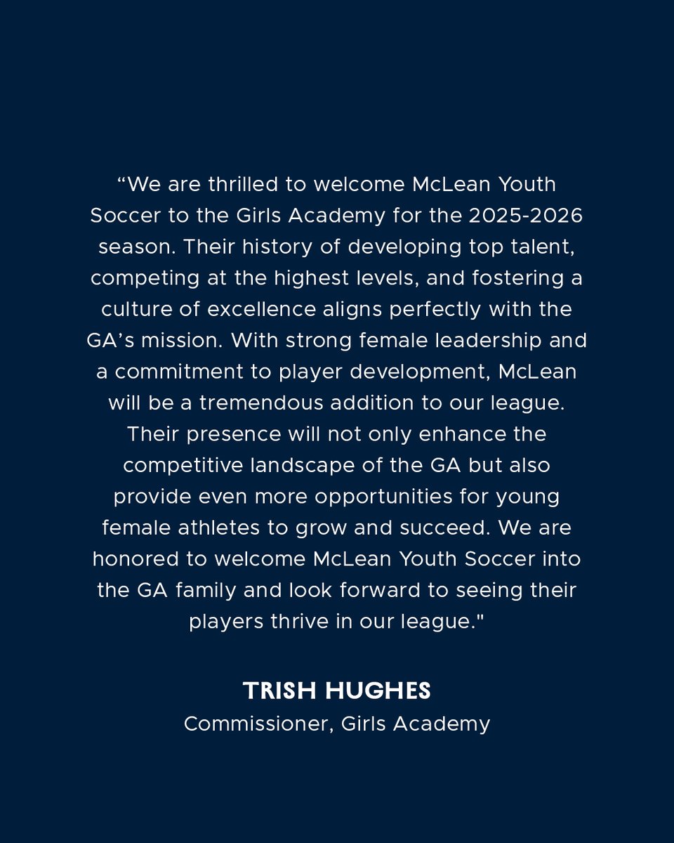 <a href="/mcleansoccer/">McLean Youth Soccer</a>  🤝 The Girls Academy League