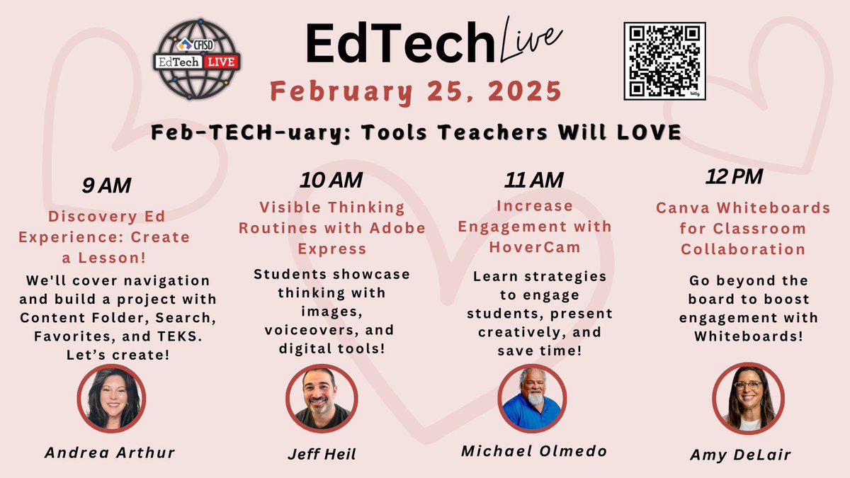 Join us this Saturday 2/22 at our virtual EdTech Live event filled with some amazing  presenters! Sessions from 9:00-1:00.
Mark your calendar 📅!  Cfisd.net/edtechlive.  <a href="/CyFairEdTech/">CyFair ISD EdTech</a>  <a href="/CyFairISD/">Cypress-Fairbanks ISD</a>
