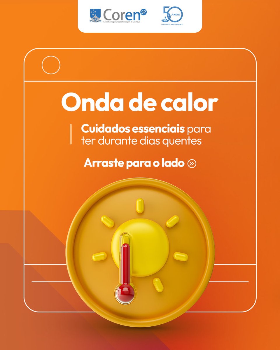corensaopaulo's tweet image. Em meio a ondas de calor cada vez mais frequentes, é necessário redobrar os cuidados para evitar implicações à saúde.

Compartilhe essas dicas e ajude mais pessoas a enfrentar o calor com segurança.

Cuide-se!

Fonte: Secretaria Municipal da Saúde de São Paulo

#corensp #calor