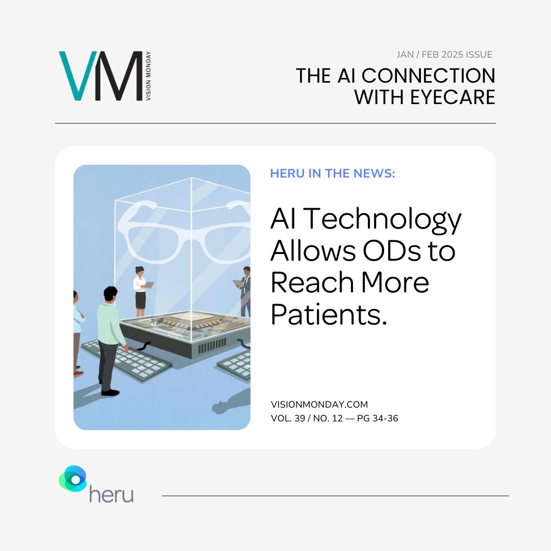 heruvisionai's tweet photo. Heru is proud to be featured in Vision Monday's "The AI Connection with Eyecare" issue for our ability to "automate and digitize critical components of diagnostic testing...positioning optometry for a future of efficiency, accuracy, and accessibility." https://t.co/rv4rQvDzNj  👀 https://t.co/u3a7z4UOWg