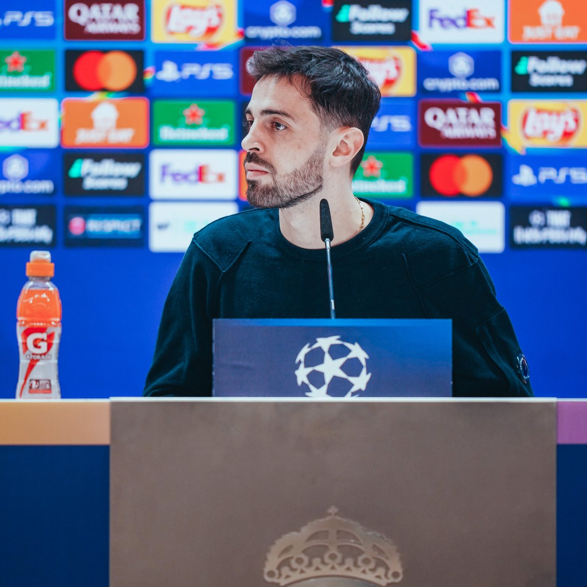 ManCity's tweet photo. BERNARDO 💬 I don't think my teammates need a lot of motivation to play this competition and this opposition. It will be a special game... We still believe it is possible. https://t.co/RWDsKLFzgO