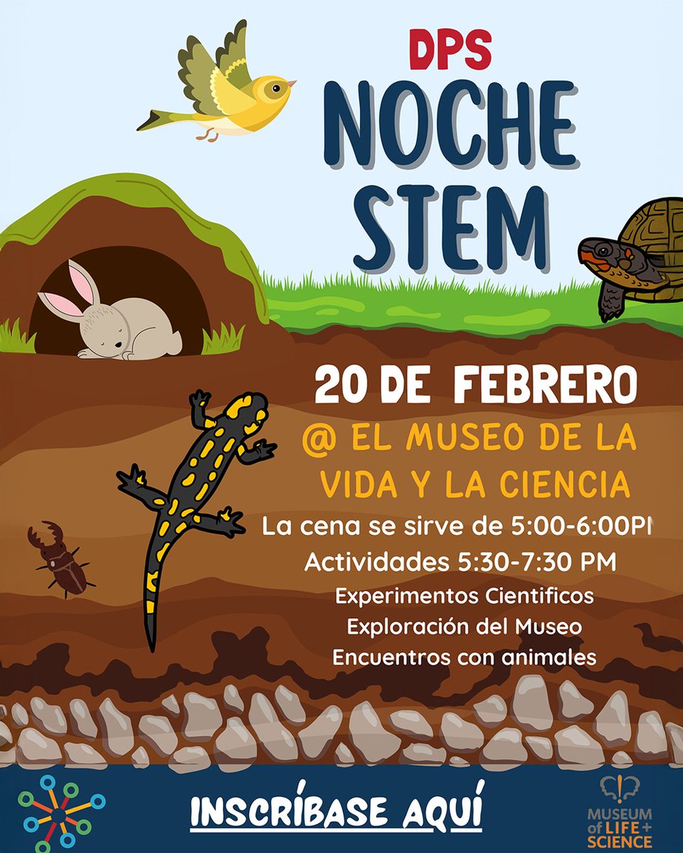 Durham Public Schools (@durhampublicsch) on Twitter photo π¬β¨ DPS STEM Night is coming! β¨π¬
π
Feb. 20 | π Museum of Life & Science
π½οΈ Dinner: 5-6 PM | π§ͺ Activities: 5:30-7:30 PM
Enjoy science experiments, museum exploration & animal encounters! π¦π
π Register now: eventbrite.com/e/dps-stem-nigβ¦
#WeAreDPS #STEMNight #FutureScientists π¬β¨ DPS STEM Night is coming! β¨π¬
π
Feb. 20 | π Museum of Life & Science
π½οΈ Dinner: 5-6 PM | π§ͺ Activities: 5:30-7:30 PM
Enjoy science experiments, museum exploration & animal encounters! π¦π
π Register now: eventbrite.com/e/dps-stem-nigβ¦
#WeAreDPS #STEMNight #FutureScientists