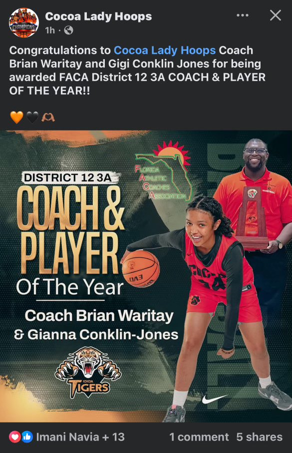 Gianna “Gigi” Conklin-Jones (@gigiconklin) on Twitter photo All I can say is God is good.. this is such an honor.. thanks <a href="/CoachBrianW_/">Brian Waritay 🇱🇷</a> and <a href="/CocoaGBB/">Cocoa HS Girls Basketball</a> <a href="/ECunitedbball/">eastcoastunited</a> All I can say is God is good.. this is such an honor.. thanks <a href="/CoachBrianW_/">Brian Waritay 🇱🇷</a> and <a href="/CocoaGBB/">Cocoa HS Girls Basketball</a> <a href="/ECunitedbball/">eastcoastunited</a>