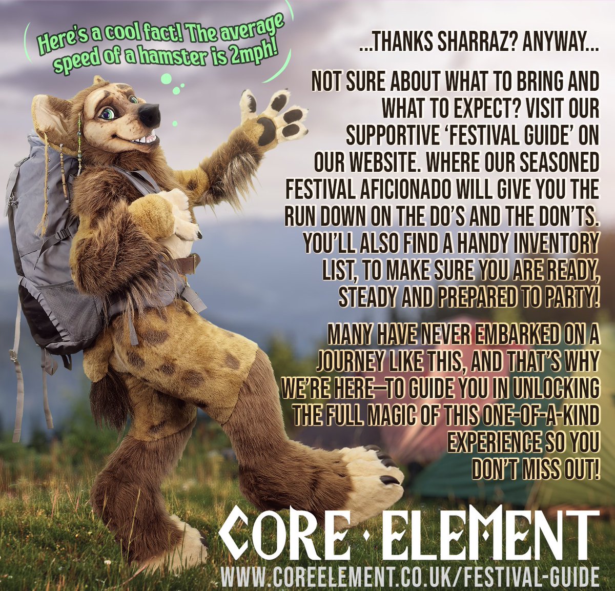 Grab your backpacks and lets gooo!

If you haven't already, pay the festival guide a visit to get a good idea of how to prepare for your festival adventure!