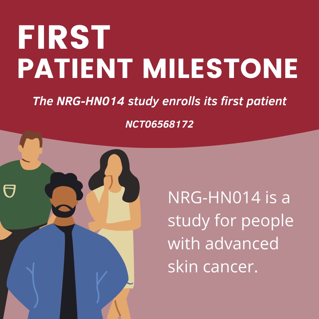 NRG Oncology (@nrgonc) on Twitter photo NRG-HN014 enrolls its first patient! Learn more about this study testing #immunotherapy (cemiplimab) prior to surgery for people with advanced #skincancer. ow.ly/V5Ts50V2fa6: ow.ly/R2Lq50V2fa0  NRG Patient Webpage: nrgoncology.org/HN014 <a href="/DrNeilGross/">Neil D. Gross, MD, FACS</a> <a href="/sueyom/">Sue Yom</a> NRG-HN014 enrolls its first patient! Learn more about this study testing #immunotherapy (cemiplimab) prior to surgery for people with advanced #skincancer. ow.ly/V5Ts50V2fa6: ow.ly/R2Lq50V2fa0  NRG Patient Webpage: nrgoncology.org/HN014 <a href="/DrNeilGross/">Neil D. Gross, MD, FACS</a> <a href="/sueyom/">Sue Yom</a>