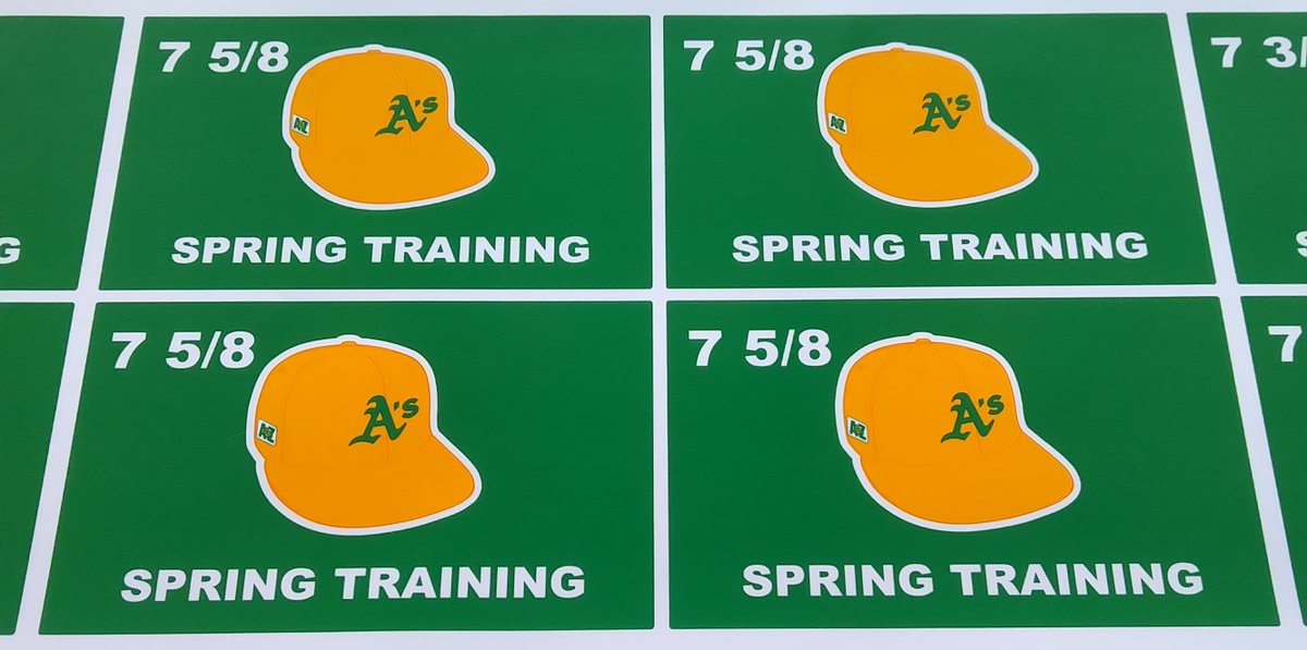 Athletics #SpringTraining clubhouse cap box decals.