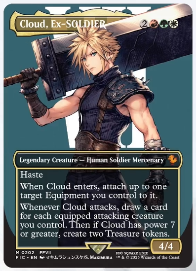 mtg final fantasy borderless character cards x Cloud, Tidus, Terra, & Y'Shtola then draw that many cards Joshua, Phoenix's Dominant (#397) (borderless)
