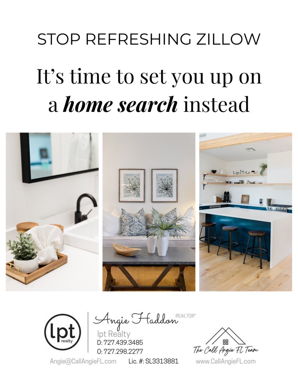 CallAngieFL's tweet photo. Zillow isn’t always up-to-date—many homes listed are already under contract. Stay ahead in this fast-paced market by getting the latest listings delivered straight to your inbox as soon as they hit the market. 🏡📩 

#CallAngieFL #SellingFL #AgentAngie #LptRealty #realestatetips https://t.co/lLYPSuyJaD