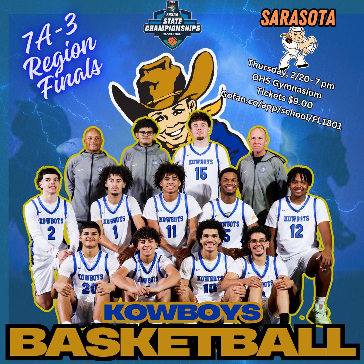 Kowboys Athletics (@kowboyathletics) on Twitter photo #KowboyCountry-Your Varsity Boys BB team takes on Sarasota on Thursday at 7 pm in the OHS Gymnasium with a berth in the #FHSAA Final Four in Lakeland on the line! Come help cheer the boys on to victory! #KowboyUp! <a href="/osvarsity/">Sentinel Varsity</a> <a href="/osceolasports/">News-Gazette Sports</a> <a href="/positiveosceola/">Positively Osceola</a> <a href="/sdocathletics/">SDOC ATHLETICS</a> #KowboyCountry-Your Varsity Boys BB team takes on Sarasota on Thursday at 7 pm in the OHS Gymnasium with a berth in the #FHSAA Final Four in Lakeland on the line! Come help cheer the boys on to victory! #KowboyUp! <a href="/osvarsity/">Sentinel Varsity</a> <a href="/osceolasports/">News-Gazette Sports</a> <a href="/positiveosceola/">Positively Osceola</a> <a href="/sdocathletics/">SDOC ATHLETICS</a>