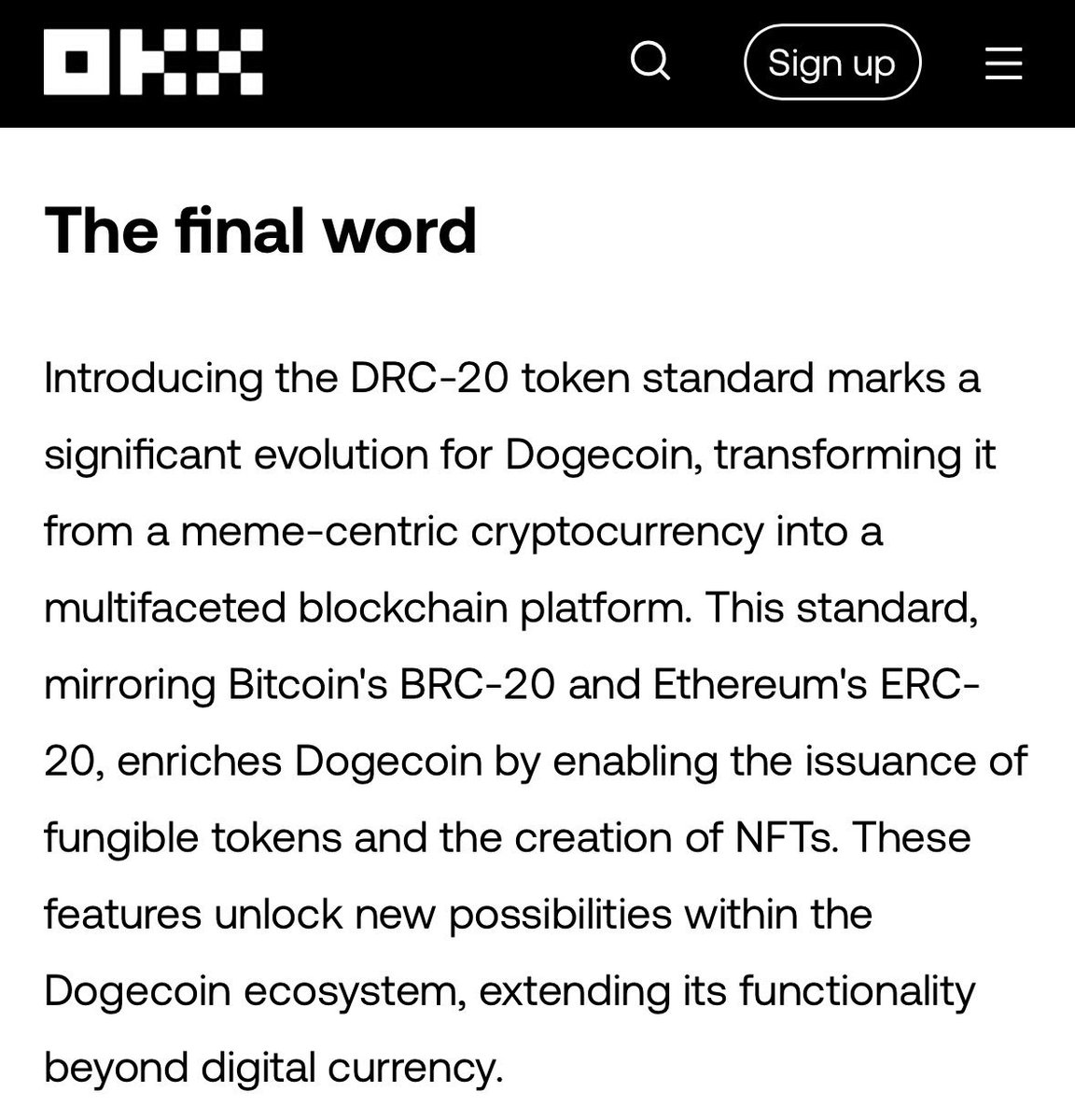 normXcrypto's tweet photo. THE FINAL WORD $DOGE 🟨

DRC-20s and Doginals @okx https://t.co/F6neejQYdx