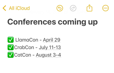 Currently trying to sort out my conference schedule for the year ...
#Llama