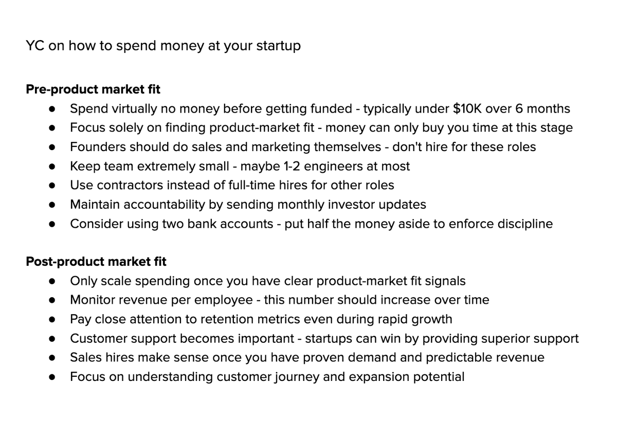 YC on how to spend money at your startup: