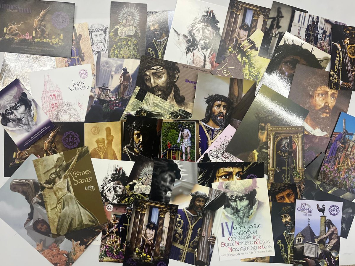 jhsleon's tweet photo. ¿Te falta alguna en la colección?
Llévate este pack de más de 40 estampas-recordatorios de diversos actos y procesiones organizados por la Cofradía del Dulce Nombre de Jesús Nazareno en diferentes años por 10€ a través de nuestra tienda
https://t.co/GtTumtvoT0
#SomosNazarenos https://t.co/wYjrNDRl8e