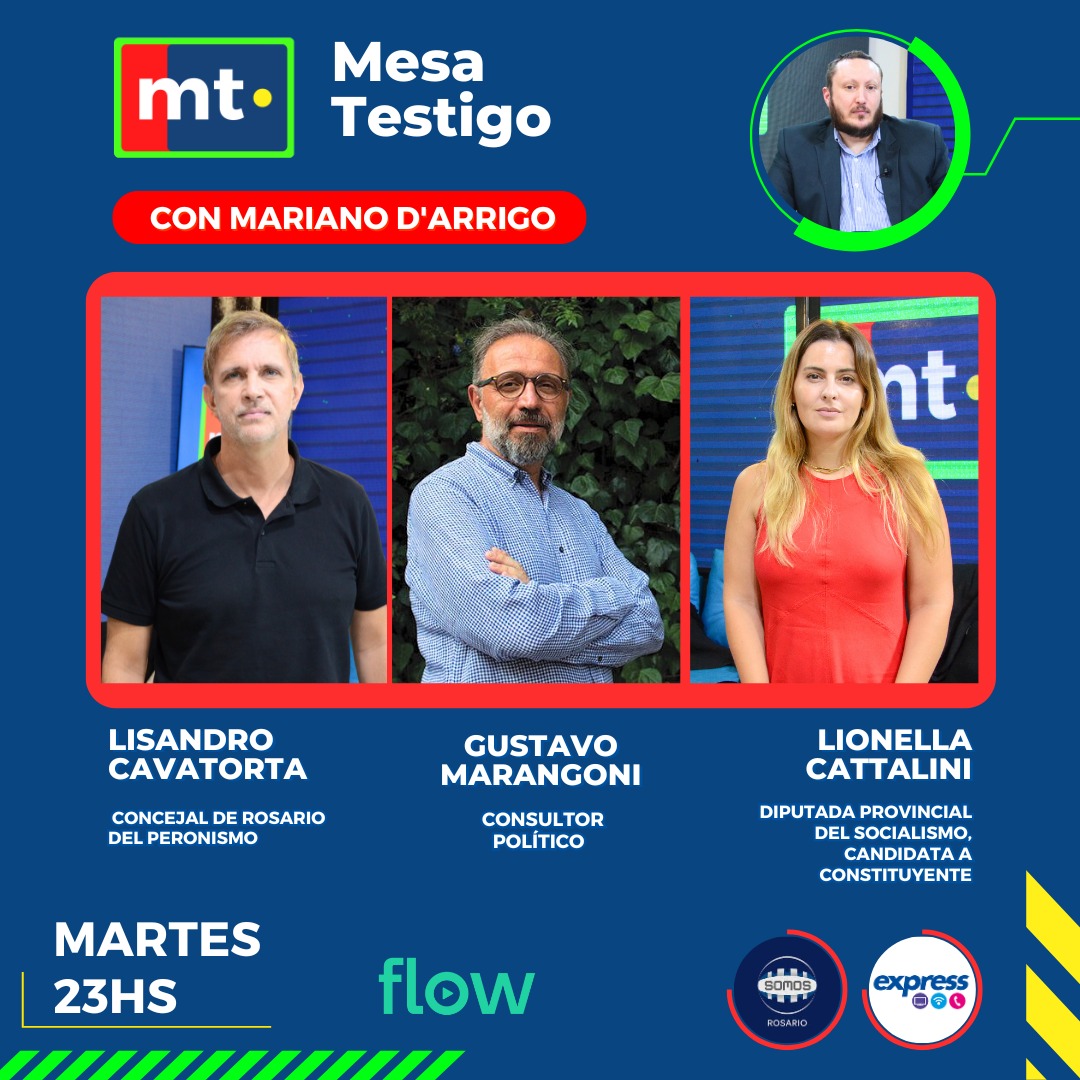 Este martes en #MesaTestigo con 
🔸 <a href="/lisandrocava/">Lisandro Cavatorta</a>
🔸 <a href="/gmmarangoni/">Gustavo Marangoni</a>
🔸 <a href="/LioneCattalini/">Lione</a>

🖊️ <a href="/mdarrigo/">Mariano D'Arrigo</a>

▶️Martes 23hs también en nuestro YouTube: youtube.com/@mesatestigo
📺 <a href="/SomosRosarioOK/">Somos Rosario</a>
📺<a href="/expressfanok/">Express.FAN</a>