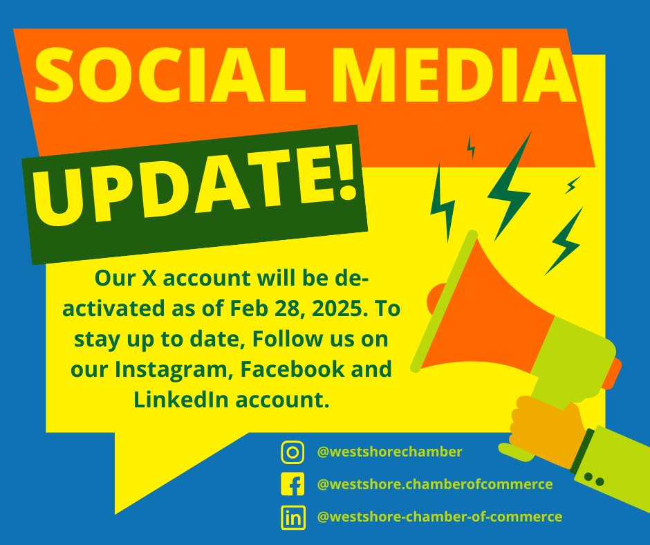 Social media update! 🎉 We've decided to focus our attention on our Facebook, Instagram &amp; LinkedIn account moving forward. Our X account will officially be deactivated on Feb 28, 2025, so make sure to follow us on our other channels for all the latest updates!👇#followus