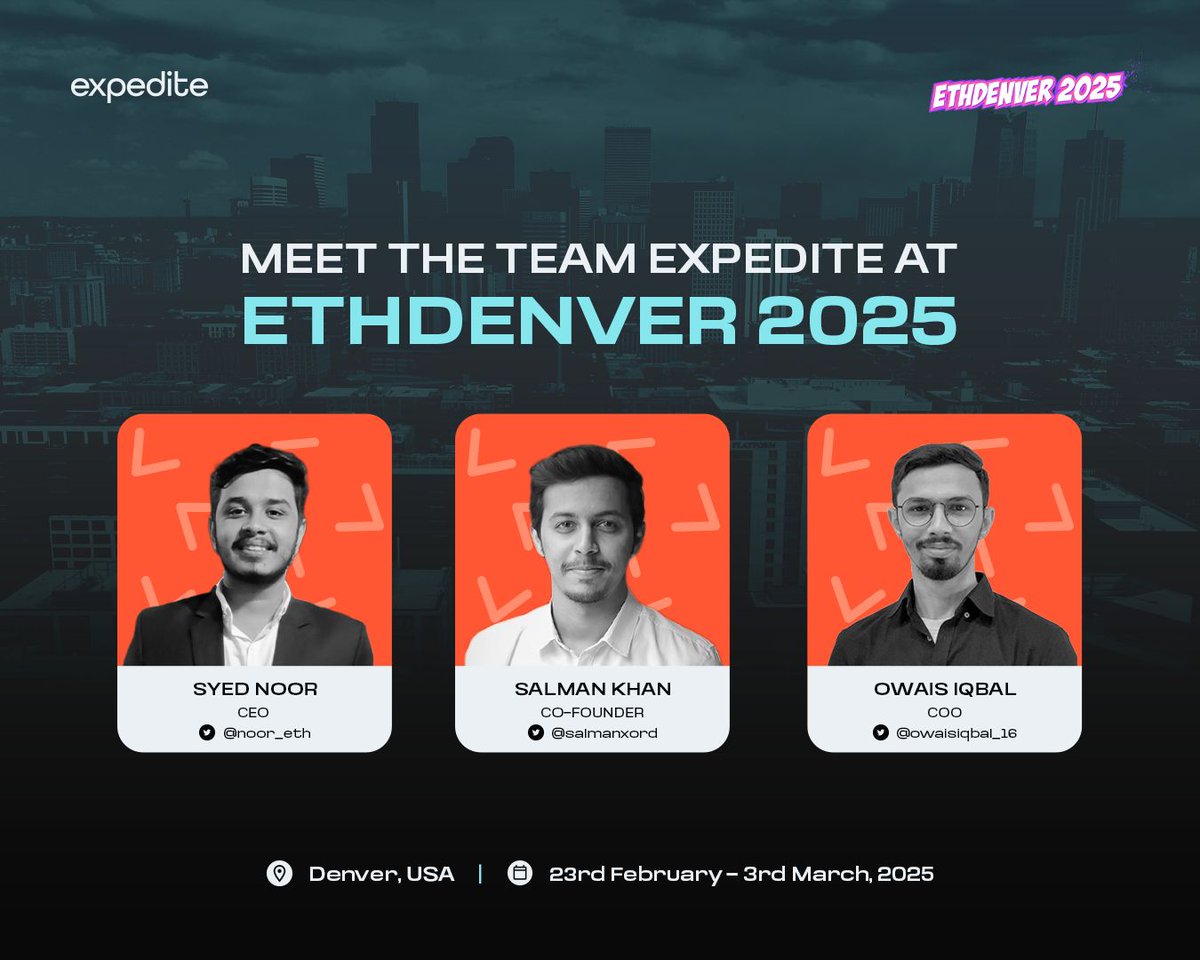 I'm heading to <a href="/EthereumDenver/">ETHDenver 🏔🦬🦄</a>  to represent <a href="/expedite_studio/">Expedite Studio</a> . I am excited to connect with innovators building Web3 games and decentralized applications on EVM chains and Solana. Interested people can DM.

#Web3Gaming #Web3Community #ETHDenver #SolanaEcosystem #Ethereum
