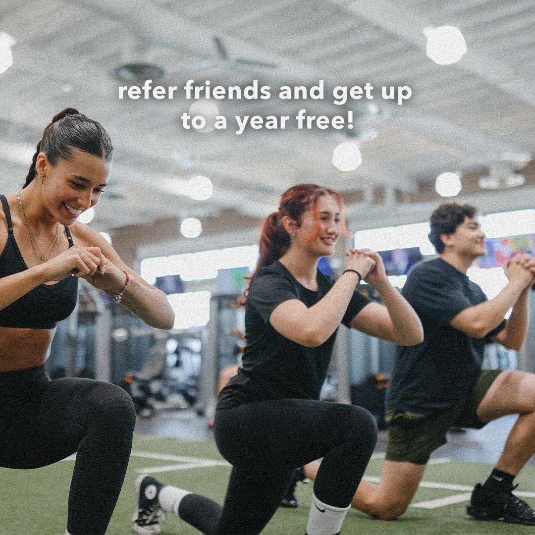 🏋️‍♀️ Time is Running Out!  Last day to refer friends: February 28th!
Get up to 1 YEAR FREE membership when you refer friends through our mobile app!
Here’s how it works:
👉 Refer 1 Friend = Get 1 Month Free
👉 Refer 3 Friends = Get 6 Months Free
👉 Refer 5 Friends = Get 1 Year Free