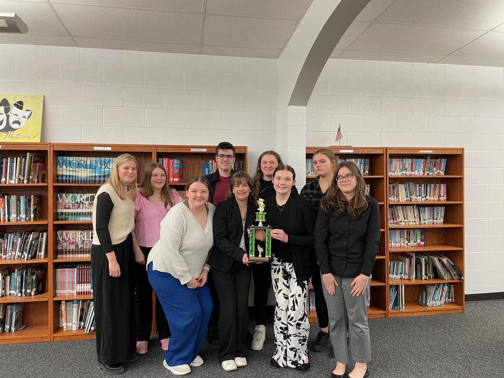 On Saturday the Bowling Green Speech and Debate Team travelled to Wellsville-Middletown to compete in the Conference Meet. They won first place in the tournament and received a trophy. Congratulations EMO CONFERENCE CHAMPS!!!