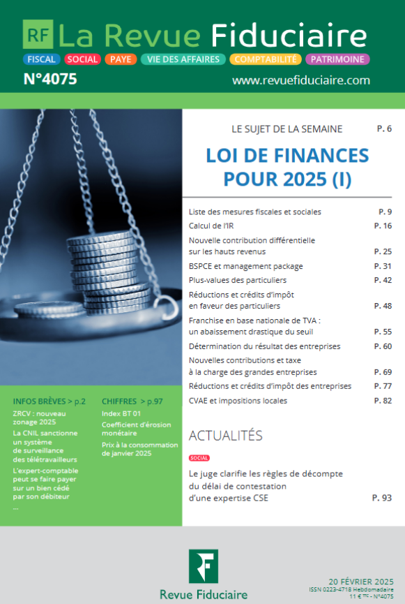 Revue fiduciaire : actualité et information juridique, comptable, fiscale, sociale 📣parution FH #LF2025 ! Déjà disponible au lien - Abonnés- <a href="/groupeRF/">Groupe Revue Fiduciaire</a>  revuefiduciaire.grouperf.com/feuillet/4075/…
