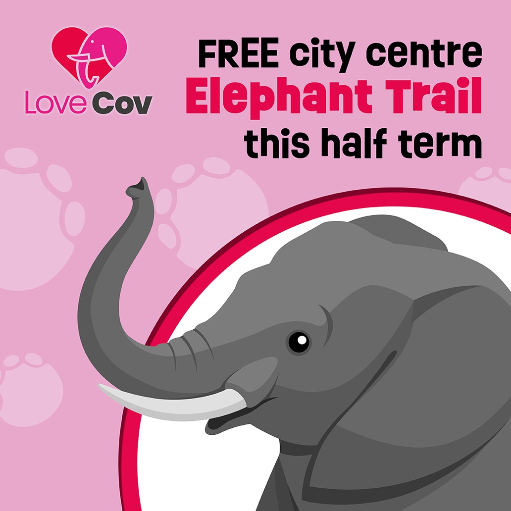 Coventry Libraries and Information Service ๐ (@covlibraries) on Twitter photo Love Cov Elephant Trail ๐ ๐ 
Tues 18 Feb-Fri 21 Feb, 10am to 3pm 
Take part in our free Love Cov Elephant Trail around the city centre. Use the map to find the elephants, answer the question on each one and win a prize!
orlo.uk/2CPcu
<a href="/coventrycc/">Coventry City Council</a> <a href="/Cov_FamilyHubs/">Family Hubs Coventry</a> Love Cov Elephant Trail ๐ ๐ 
Tues 18 Feb-Fri 21 Feb, 10am to 3pm 
Take part in our free Love Cov Elephant Trail around the city centre. Use the map to find the elephants, answer the question on each one and win a prize!
orlo.uk/2CPcu
<a href="/coventrycc/">Coventry City Council</a> <a href="/Cov_FamilyHubs/">Family Hubs Coventry</a>