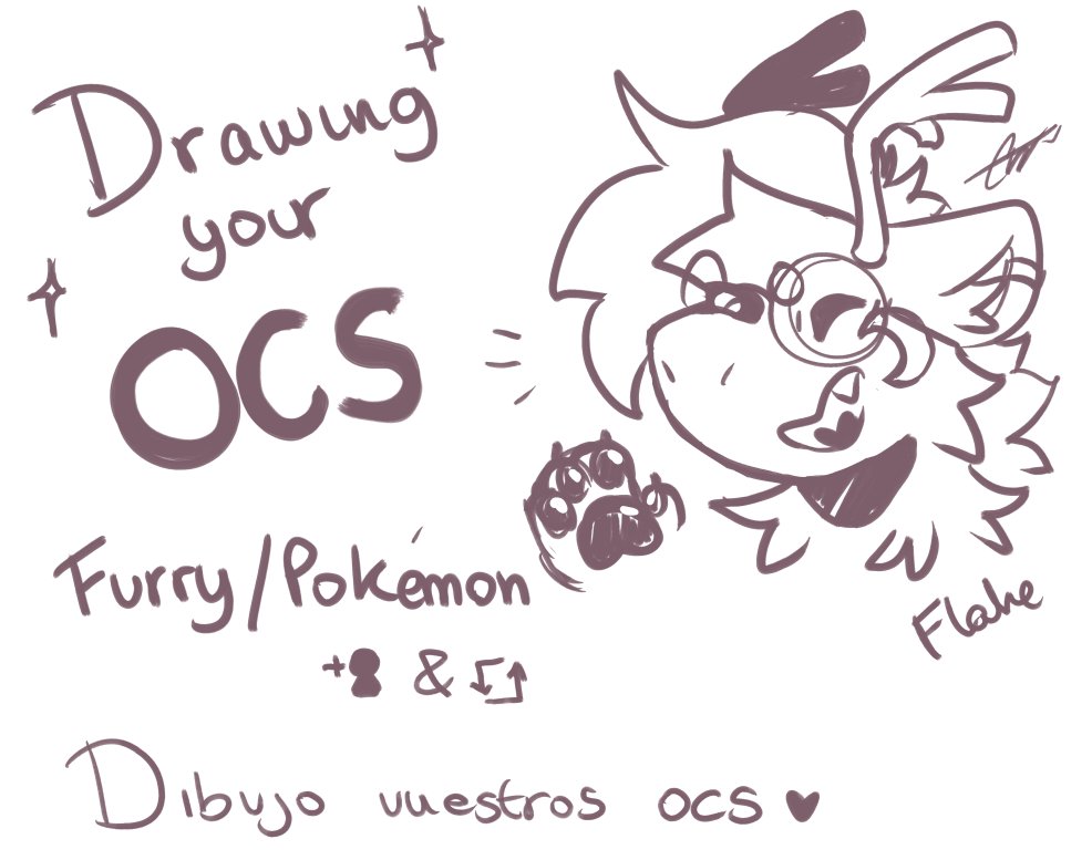 ⭐DRAWING YOUR OCS⭐

I'm seeing a lot of people doing this and i wanted to give it a try since I got sick and I'm pretty bored

⭐- It has to be either a Pokémon/Pokesona or a furry character

⭐- Follow and RT to participate so more people can see it 

I WILL DRAW FOR EVERYONE!