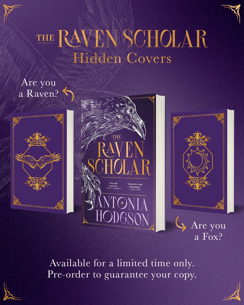 Hodderscape (@hodderscape) on Twitter photo 💜FOIL REVEAL💜
We are delighted to share the beautiful Raven & Fox hidden cover designs for The Raven Scholar by <a href="/AntoniaHodgson/">Antonia Hodgson</a>.
Foil designs will be available for a limited time, we recommended pre-ordering to guarantee a copy with the design here: brnw.ch/21wQMrR 💜FOIL REVEAL💜
We are delighted to share the beautiful Raven & Fox hidden cover designs for The Raven Scholar by <a href="/AntoniaHodgson/">Antonia Hodgson</a>.
Foil designs will be available for a limited time, we recommended pre-ordering to guarantee a copy with the design here: brnw.ch/21wQMrR